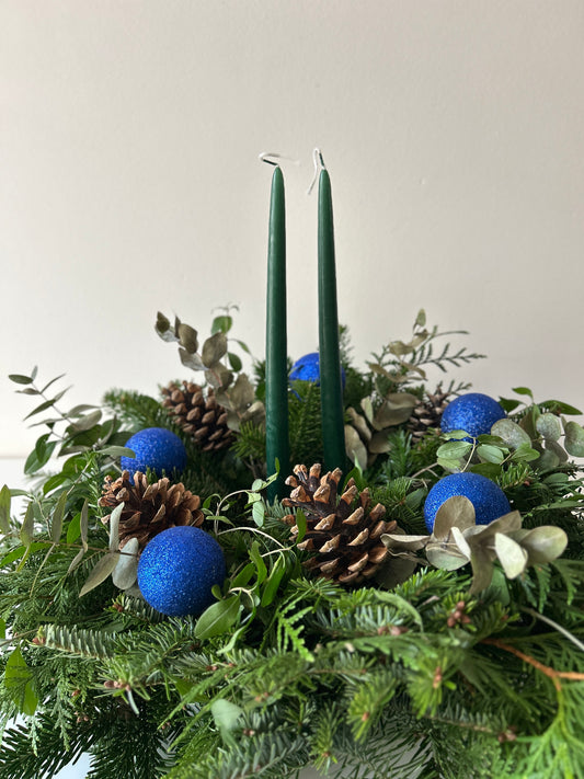 Thuja Tree Decor Blue Accent