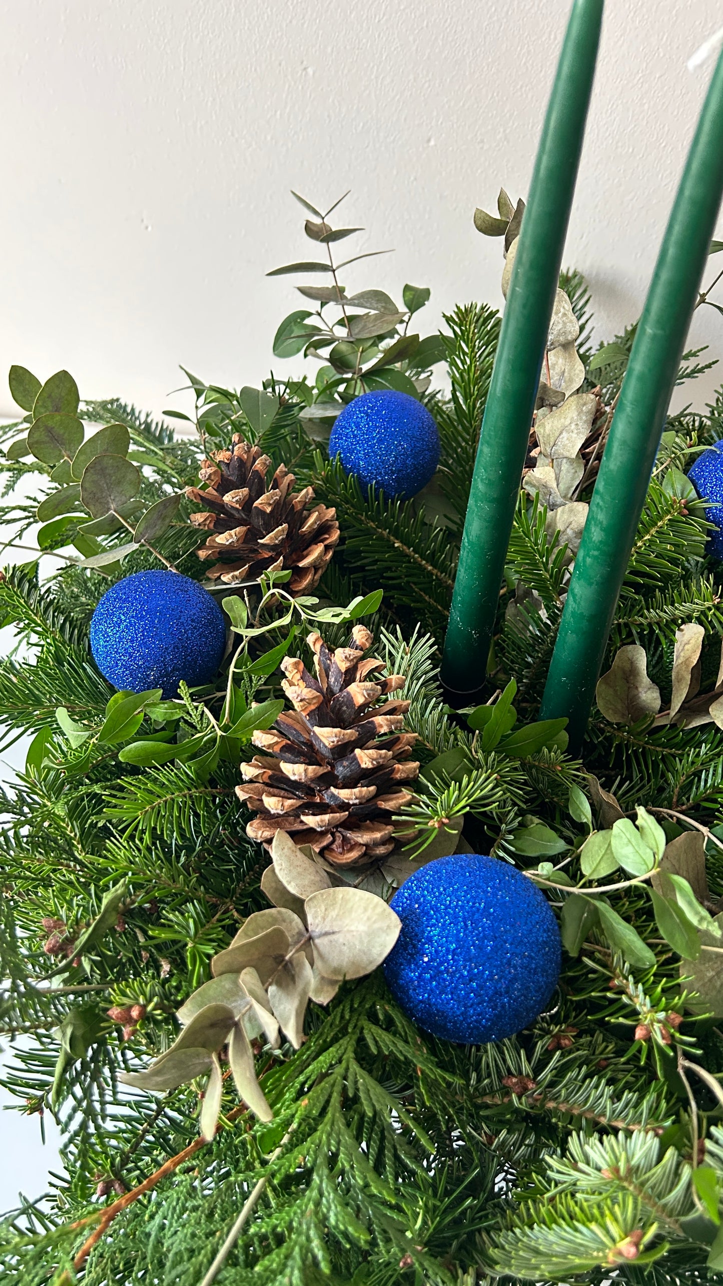Thuja Tree Decor Blue Accent
