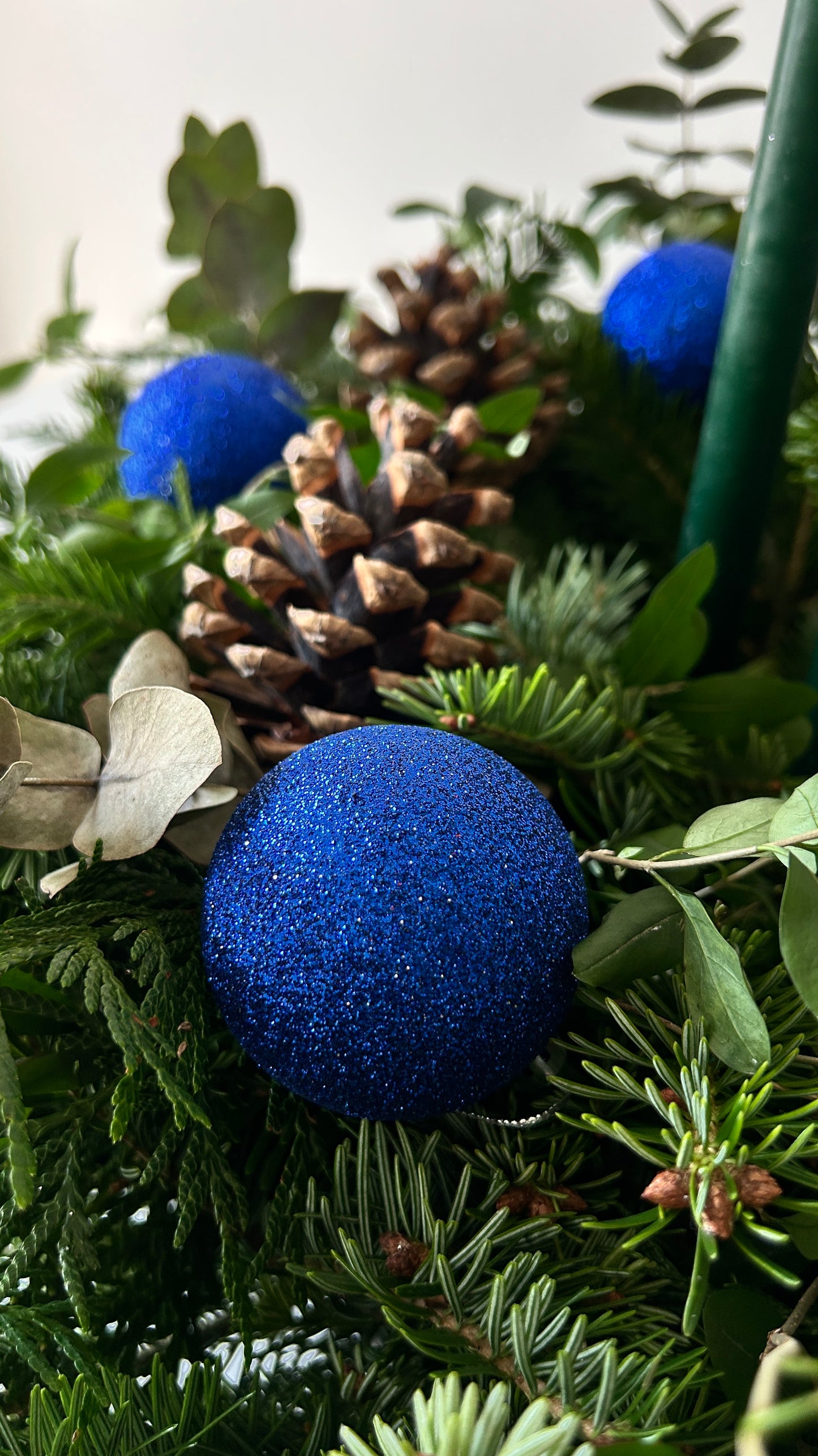 Thuja Tree Decor Blue Accent