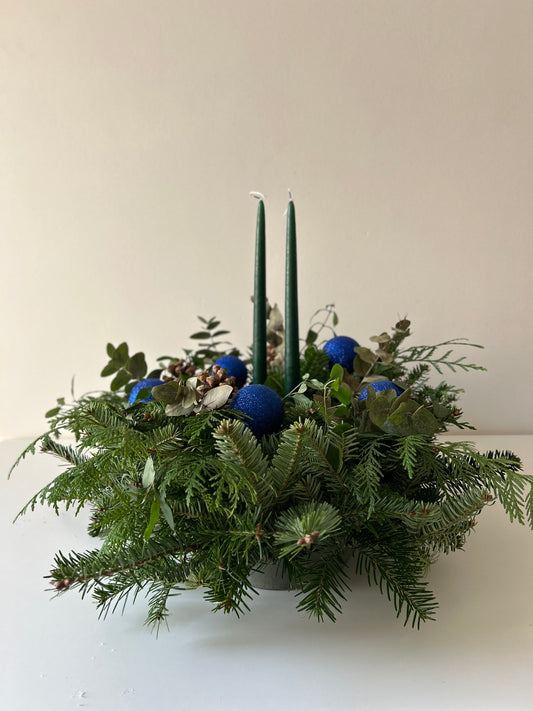Thuja Tree Decor Blue Accent