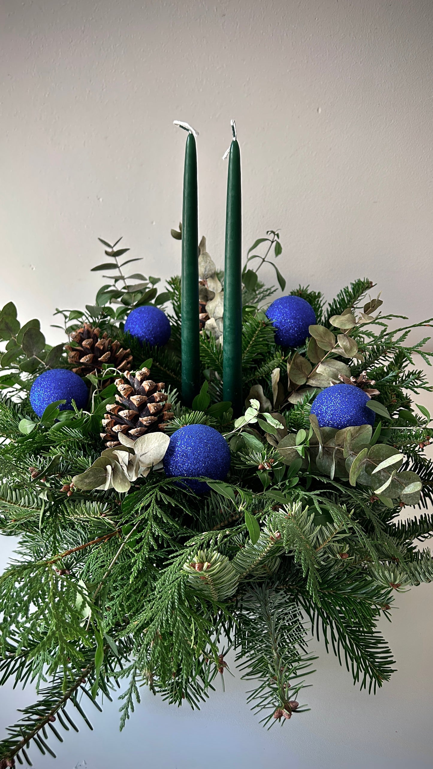 Thuja Tree Decor Blue Accent