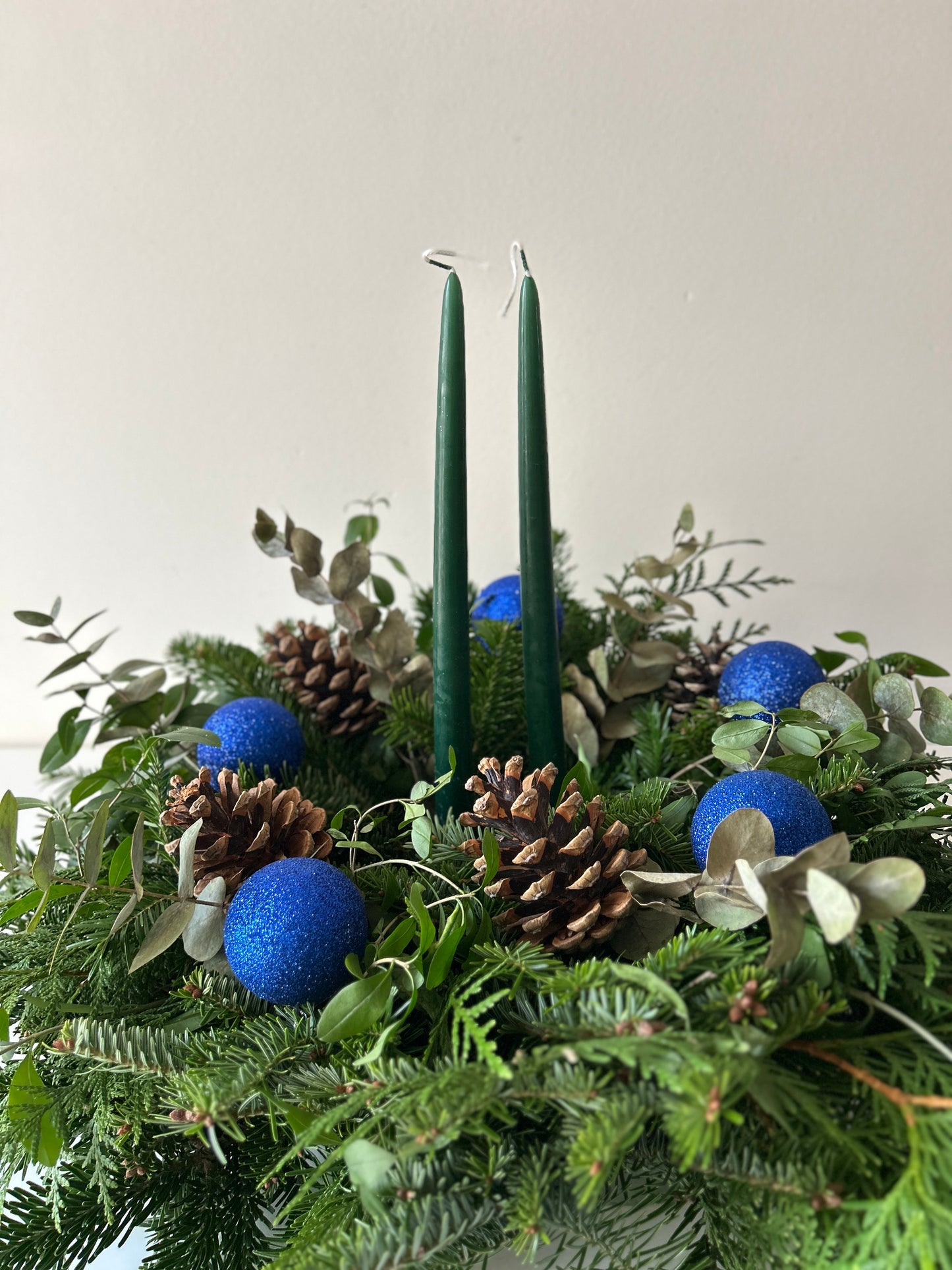 Thuja Tree Decor Blue Accent