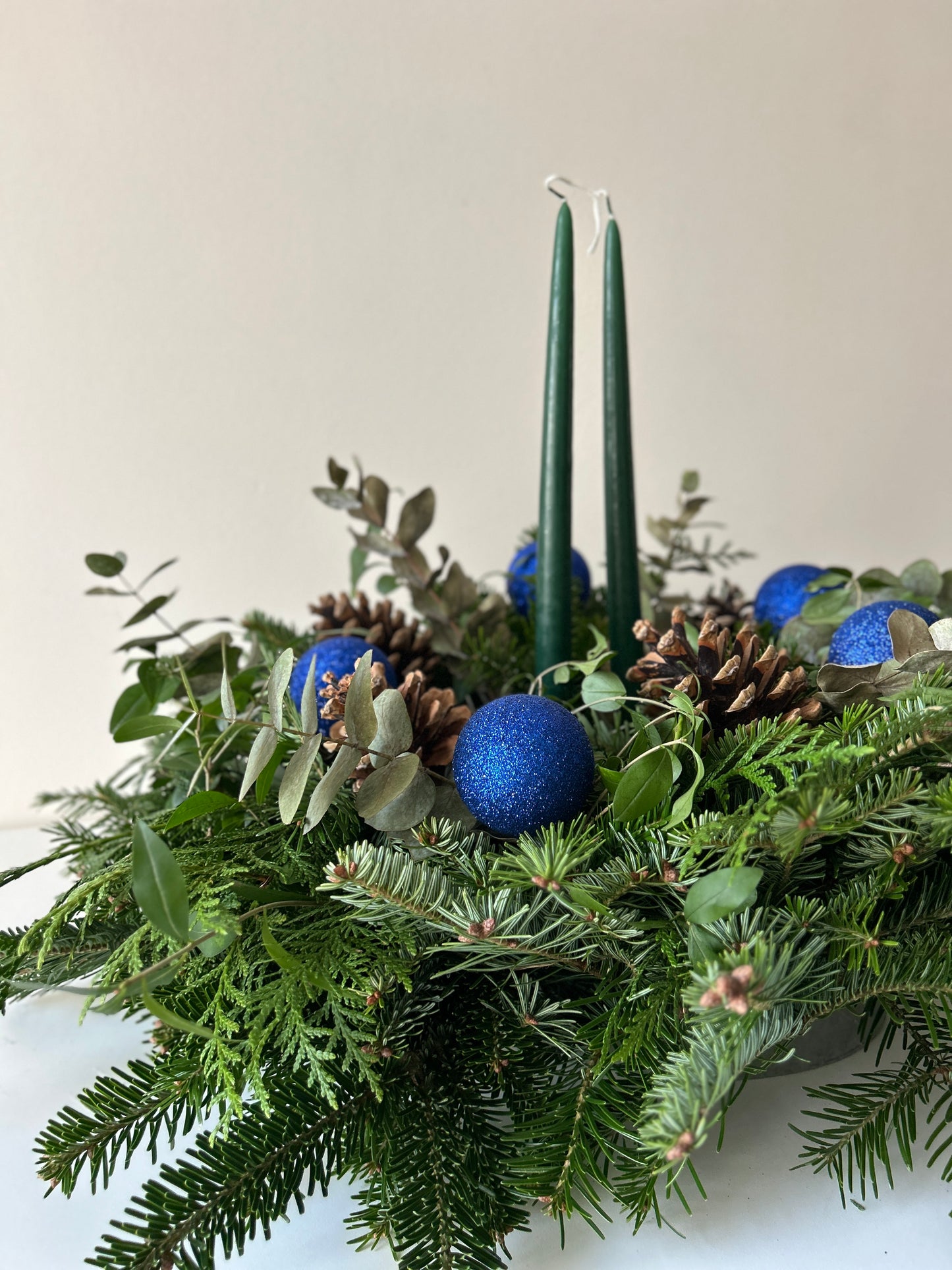 Thuja Tree Decor Blue Accent