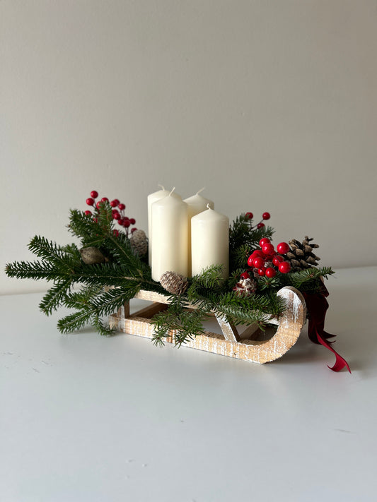 Advent Wreath Sleigh